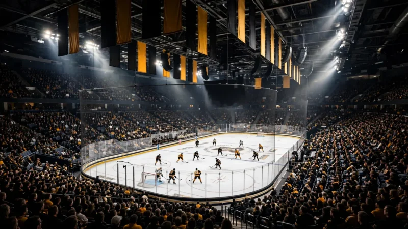 A packed TD Garden arena during a Boston Bruins home game in the 2026-27 NHL season.