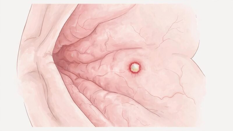 An educational illustration of mouth ulcer types and canker sore treatment options.